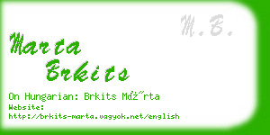 marta brkits business card